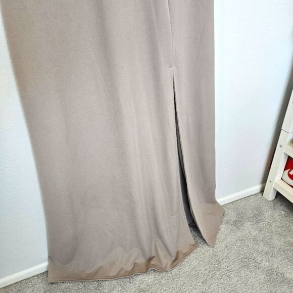 NWT Birdy Grey | Shamin Long Dress With Leg Slit In Taupe, Womens XL - Picture 6 of 10